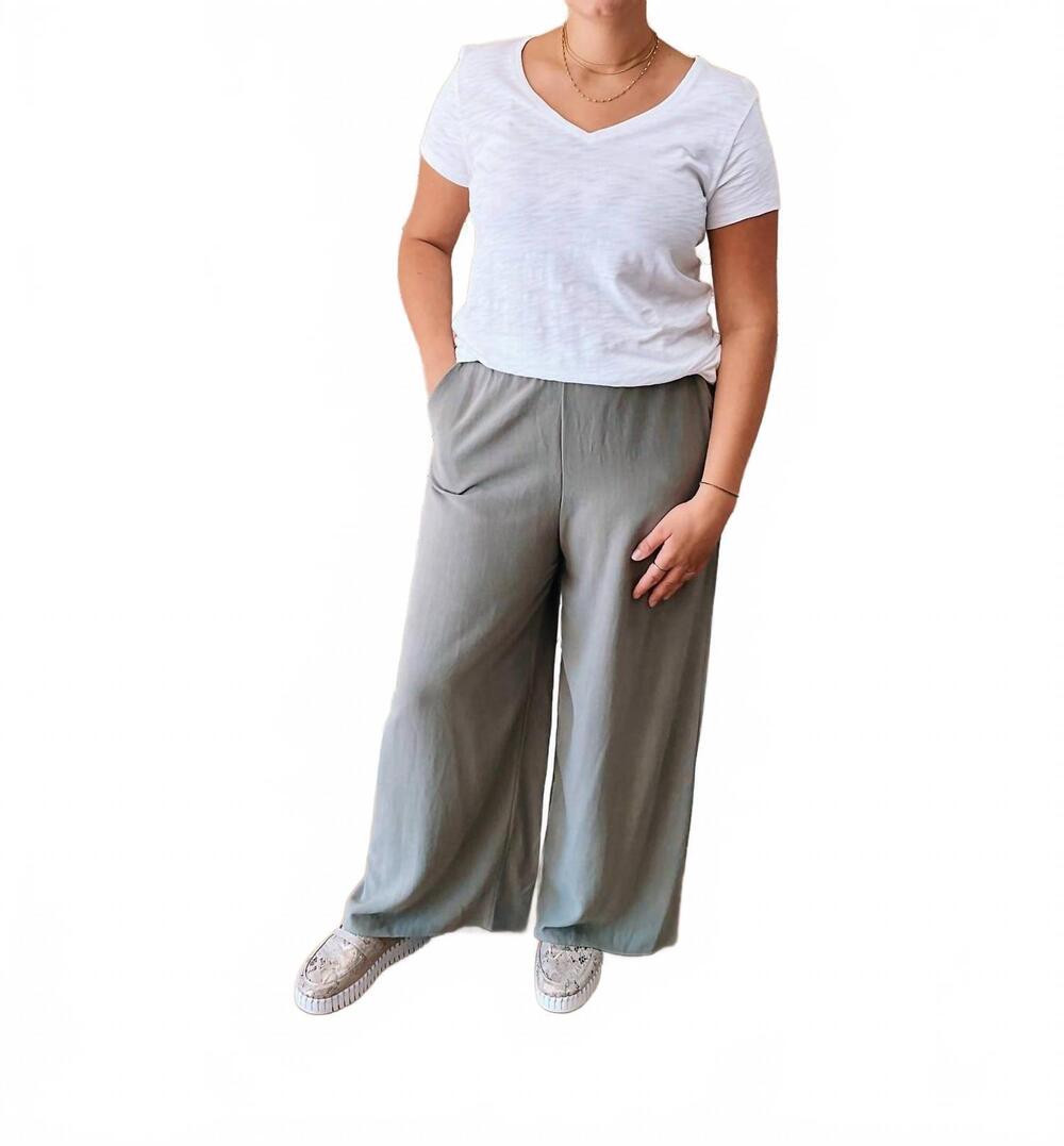 NEW CHRIS & CAROL morgan linen pants ii in olive